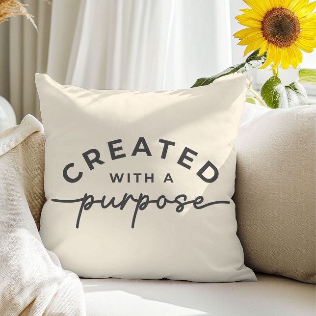 Cojín decorativo de cita cristiana crema suave (Subido por el creador)