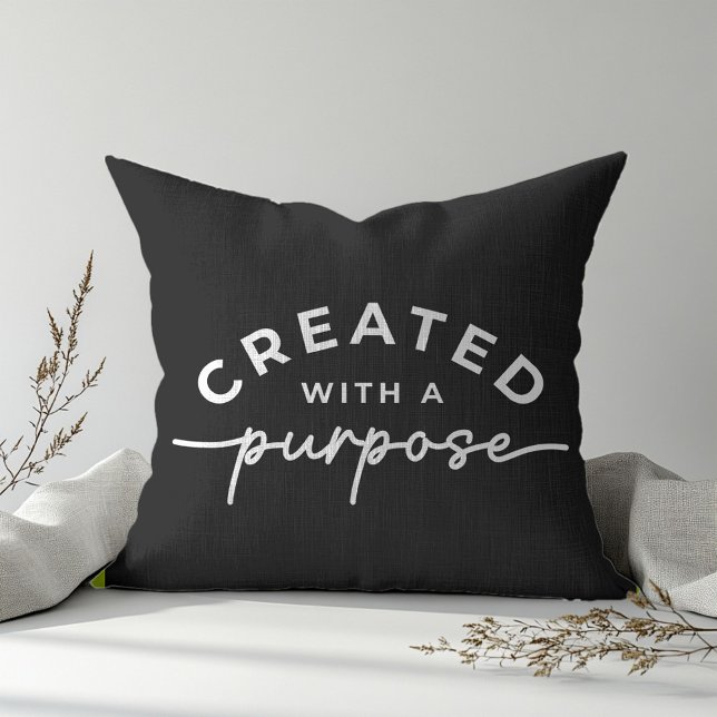 Cojín decorativo de cita cristiana negra (Subido por el creador)