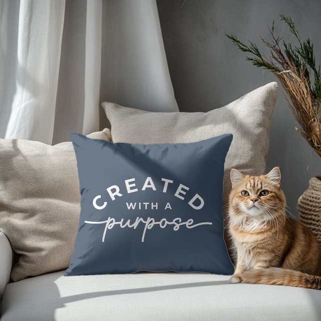 Cojín decorativo de cita de Navy Blue Christian (Subido por el creador)