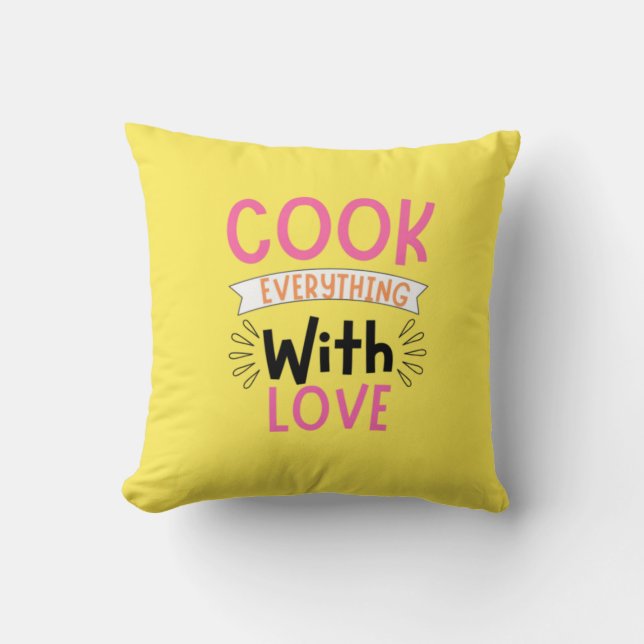 Cojín decorativo de citas de cocina encantadora (Anverso)