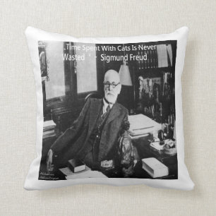Cojín decorativo de citas Sigmund Freud y Cat