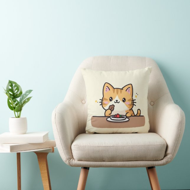 Cojín decorativo de cojín de gato lindo (Silla)