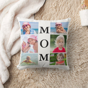 Cojín decorativo de Collage de fotos de mamá