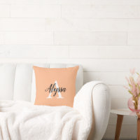 Cojín decorativo de color con estilo de guión mono