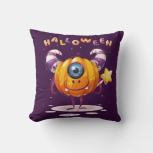 Cojín decorativo de color de calabaza suave Hallow