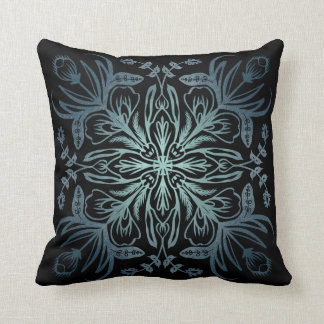 Cojín decorativo de color negro índigo turquesa