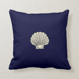 Cojín decorativo de conchas marinas de color rojo