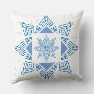 Cojín decorativo de copo de nieve en invierno