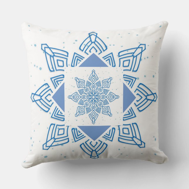 Cojín decorativo de copo de nieve en invierno (Reverso )