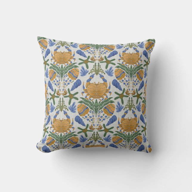 Cojín decorativo de coral costero (Anverso)