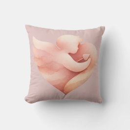 Cojín Decorativo de Corazón de Paloma con Acuarela