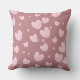Cojín decorativo de corazones rosados