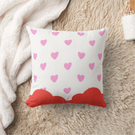 Cojín Decorativo de Corazones Rosas Románticos