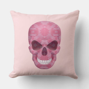 Cojín decorativo de cráneo de camuflaje rosado
