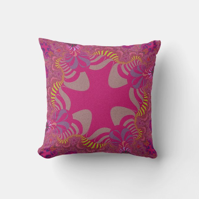 Cojín decorativo de cruz arco iris rosado personal (Anverso)