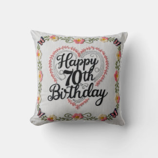 Cojín decorativo de cumpleaños 70 con encanto vint