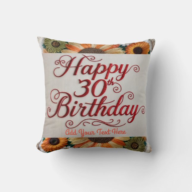 Cojín decorativo de cumpleaños número 30 personali (Anverso)