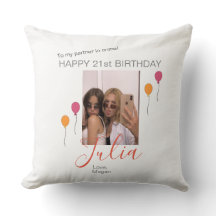 Cojín decorativo de cumpleaños personalizado para