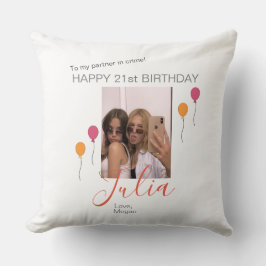 Cojín decorativo de cumpleaños personalizado para 