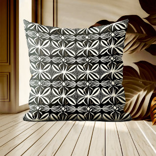 Cojín decorativo de curvas elegantes de boho blanc