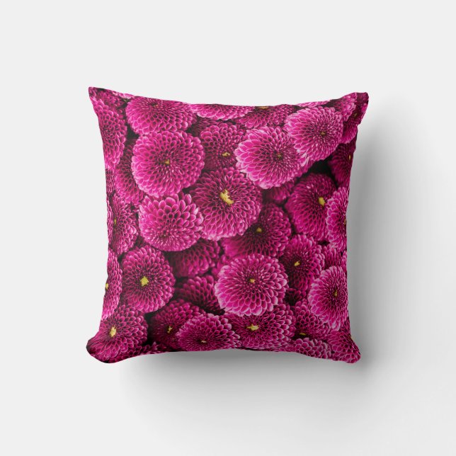 Cojín decorativo de Dahlia rosa brillante (Anverso)