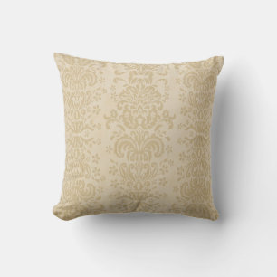 Cojín decorativo de Damasco Neutral Beige Tan