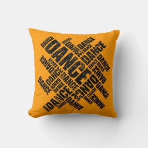 Cojín decorativo de danza tipográfica (con problem