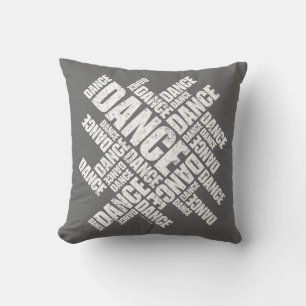 Cojín decorativo de danza tipográfica (con problem