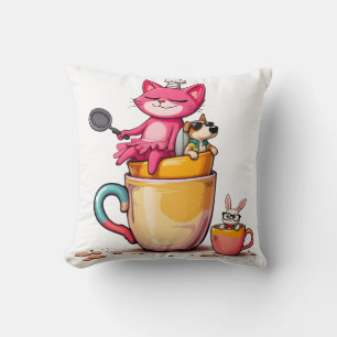 Cojín decorativo de descanso para café del gato de