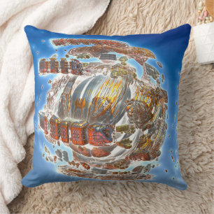 Cojín decorativo de desintegración de nave espacia