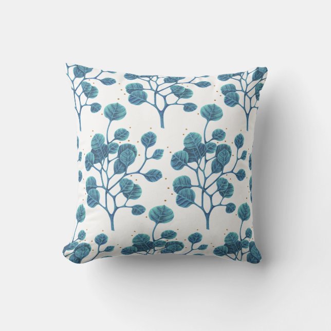 Cojín decorativo de dibujo de la pluma del patrón  (Anverso)