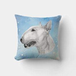 Cojín decorativo de dibujo de lápiz Bull Terrier