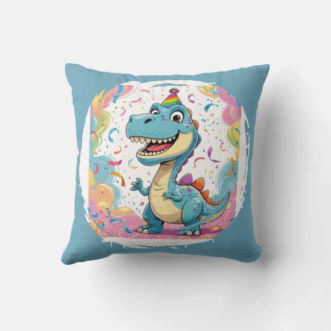 Cojín decorativo de dinosaurio Personalizado (Reverso)