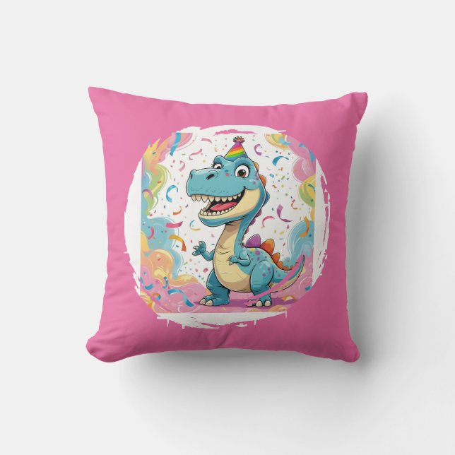 Cojín decorativo de dinosaurio Personalizado con a (Anverso)