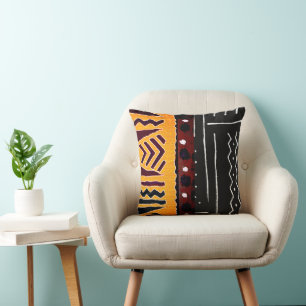 Cojín decorativo de diseño afrocéntrico contemporá