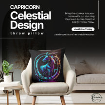 Cojín decorativo de diseño celeste de Capricornio