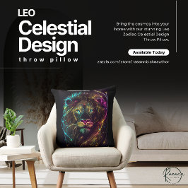 Cojín decorativo de diseño celeste de Leo Zodiac