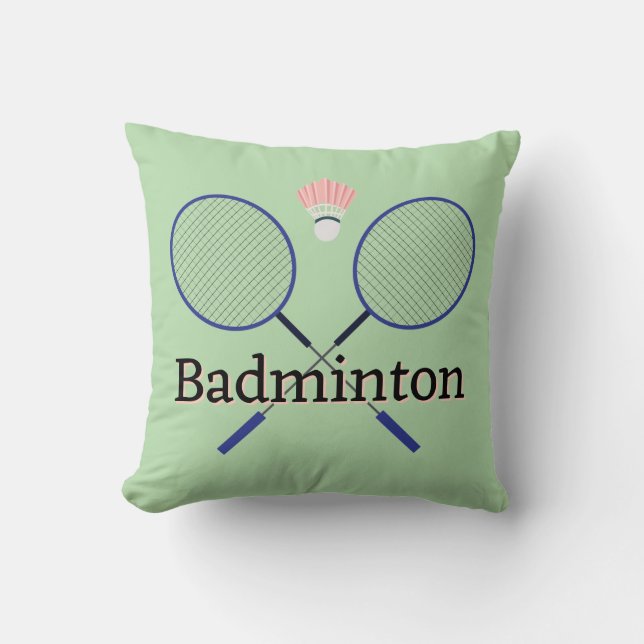 Cojín decorativo de diseño de Badminton (Anverso)