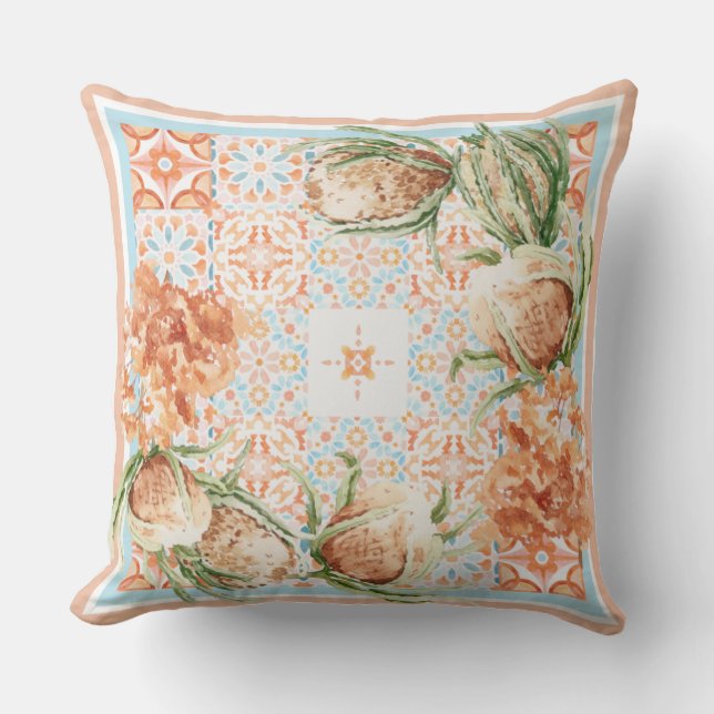 Cojín decorativo de diseño de bufanda floral (Anverso)