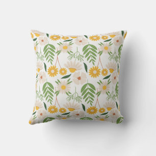 Cojín decorativo de diseño de naturaleza blanca fl