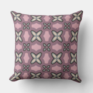 Cojín decorativo de diseño de patrones rosa y gris