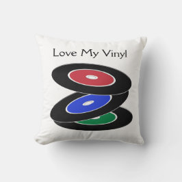 Cojín decorativo de diseño de registros de vinilo