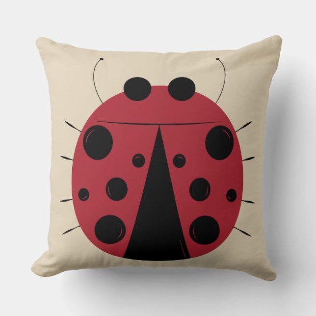 Cojín decorativo de diseño divertido de Ladybug (Anverso)