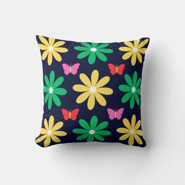 Cojín decorativo de diseño floral (Anverso)