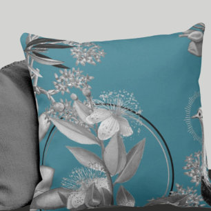 Cojín decorativo de diseño floral artístico turque