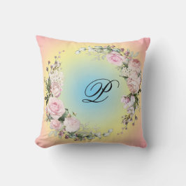 Cojín decorativo de diseño floral inicial