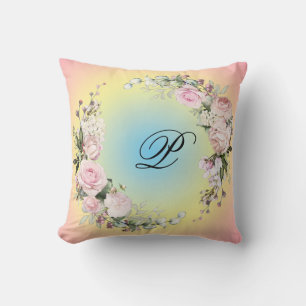 Cojín decorativo de diseño floral inicial