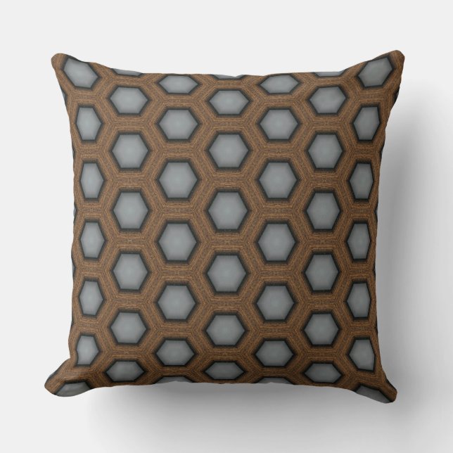 Cojín decorativo de diseño marrón beehive de mader (Anverso)
