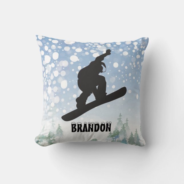 Cojín decorativo de diseño Snowboarding (Anverso)