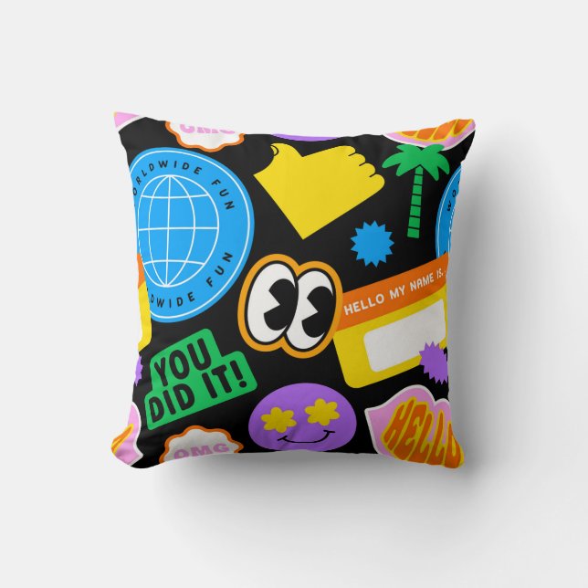 Cojín decorativo de diversión retro (Anverso)